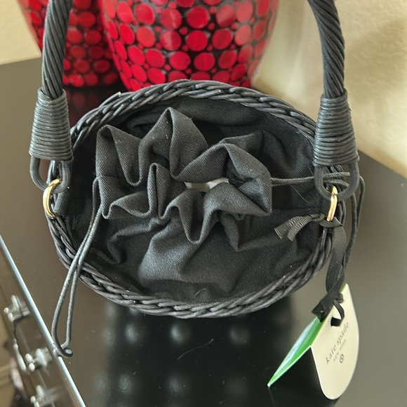 Kate Spade x Target NWT Pearl Embellished Wicker Basket Bucket Bag - Picture 9 of 12